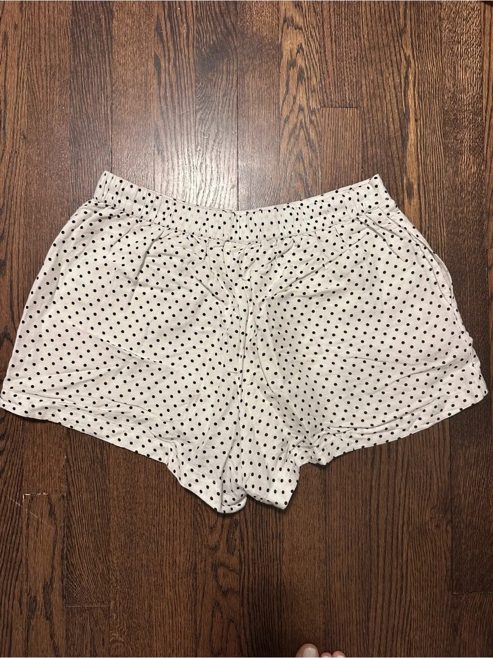 Kate Spade For Target Linen Blend Lined White Polka Dot Pull On Shorts M